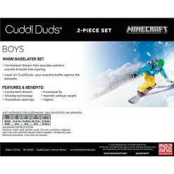 Boys Cuddl Duds Minecraft Stretch 2-Piece Base Layer Set -Cuddl Duds shop unnamed file 1637