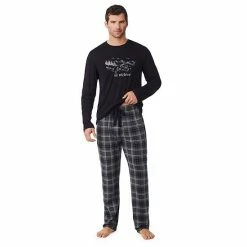 Mens Cuddl Duds Men's Cuddl Duds® Graphic Tee Classic Pajama Set Eat Sleep Game -Cuddl Duds shop unnamed file 1649