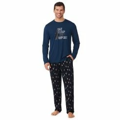 Mens Cuddl Duds Men's Cuddl Duds® Graphic Tee Classic Pajama Set Eat Sleep Game -Cuddl Duds shop unnamed file 1650