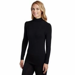 Women's Cuddl Duds® Softwear With Stretch Long Sleeve Turtleneck Charcoal Heather