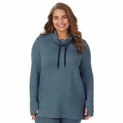 Plus Size Cuddl Duds® Ultra Cozy Long Sleeve Cowlneck Tunic Top Charcoal Heather -Cuddl Duds shop unnamed file 1728