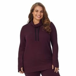 Plus Size Cuddl Duds® Ultra Cozy Long Sleeve Cowlneck Tunic Top Charcoal Heather -Cuddl Duds shop unnamed file 1730