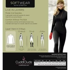 Women's Cuddl Duds® Softwear With Stretch Long Sleeve Turtleneck Charcoal Heather -Cuddl Duds shop unnamed file 174