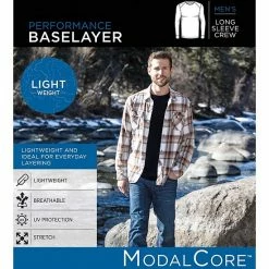 Men's Cuddl Duds® Lightweight ModalCore Performance Baselayer Crew Top Charcoal Heather -Cuddl Duds shop unnamed file 1765