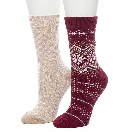 Women's Cuddl Duds 2 Pair Pack Fairisle with Twist Rib Crew Socks Gray Women's Cuddl Duds 2 Pair Pack Fairisle With Twist Rib Crew Socks Gray -Cuddl Duds shop unnamed file 1771