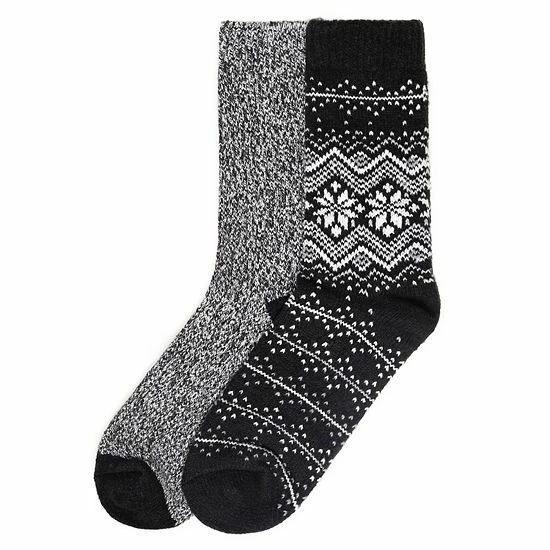 Women's Cuddl Duds 2 Pair Pack Fairisle with Twist Rib Crew Socks Gray Women's Cuddl Duds 2 Pair Pack Fairisle With Twist Rib Crew Socks Gray -Cuddl Duds shop unnamed file 1772