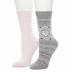 Women's Cuddl Duds 2 Pair Pack Fairisle With Twist Rib Crew Socks Gray 2 Women's Cuddl Duds 2 Pair Pack Fairisle With Twist Rib Crew Socks Gray -Cuddl Duds shop unnamed file 1773