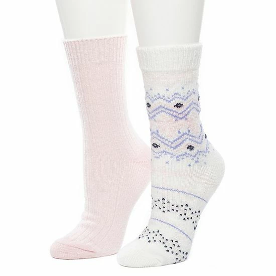 Women's Cuddl Duds 2 Pair Pack Fairisle with Twist Rib Crew Socks Gray Women's Cuddl Duds 2 Pair Pack Fairisle With Twist Rib Crew Socks Gray -Cuddl Duds shop unnamed file 1774