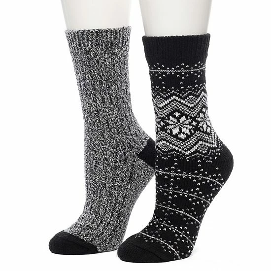Women's Cuddl Duds 2 Pair Pack Fairisle with Twist Rib Crew Socks Gray Women's Cuddl Duds 2 Pair Pack Fairisle With Twist Rib Crew Socks Gray -Cuddl Duds shop unnamed file 1776