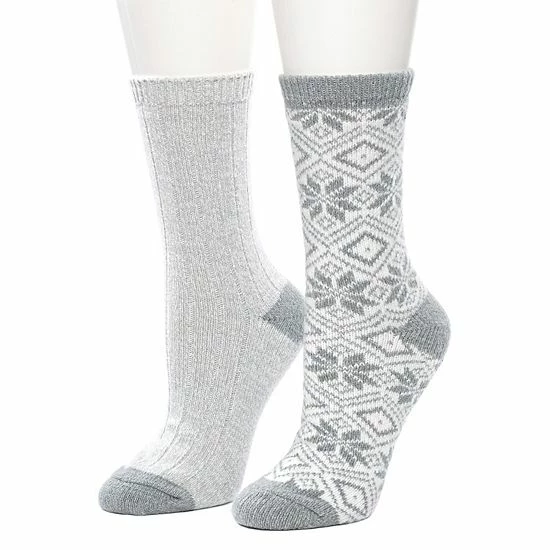 Women's Cuddl Duds 2 Pair Pack Snowflake Diamond Crew Socks Nostalgia Rose 3 Women's Cuddl Duds 2 Pair Pack Snowflake Diamond Crew Socks Nostalgia Rose - Image 3