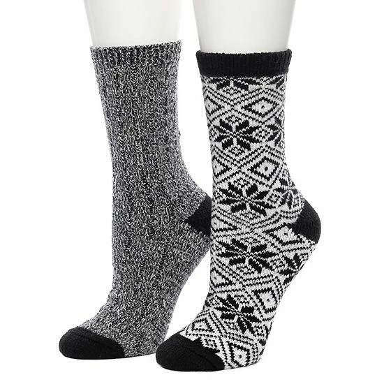 Women's Cuddl Duds 2 Pair Pack Snowflake Diamond Crew Socks Nostalgia Rose 7 Women's Cuddl Duds 2 Pair Pack Snowflake Diamond Crew Socks Nostalgia Rose - Image 7