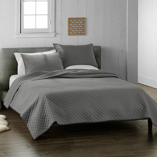 Cuddl Duds® Solid Flannel Quilt Set With Shams Sage 3 Cuddl Duds® Solid Flannel Quilt Set With Shams Sage - Image 3