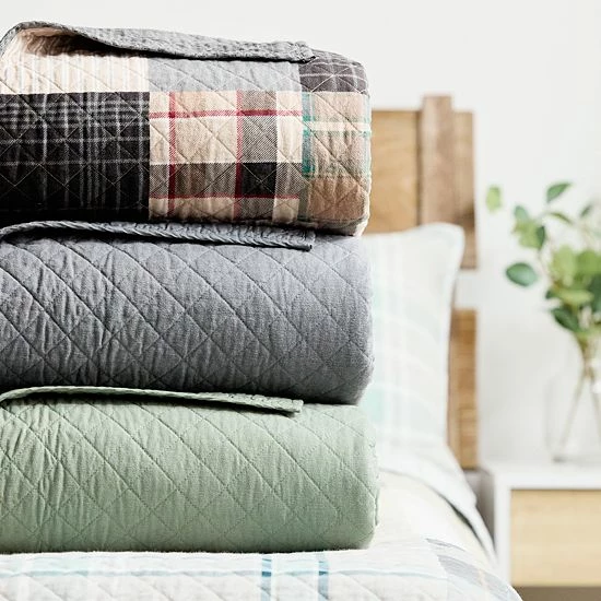 Cuddl Duds® Solid Flannel Quilt Set With Shams Sage 4 Cuddl Duds® Solid Flannel Quilt Set With Shams Sage - Image 4