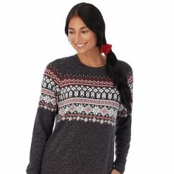 Women's Cuddl Duds 3-pc. Knit Long Sleeve Pajama Top, Banded Bottom Pajama Pants & Scrunchie Set Red Flake Fairisle 13 Women's Cuddl Duds 3-pc. Knit Long Sleeve Pajama Top, Banded Bottom Pajama Pants & Scrunchie Set Red Flake Fairisle -Cuddl Duds shop unnamed file 184