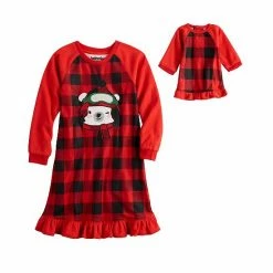 Toddler Girl Jammies For Your Families® Beary Cool Dolly & Me Nightgown Set By Cuddl Duds®