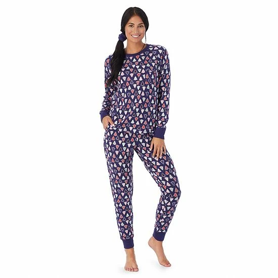 Women's Cuddl Duds 3-pc. Knit Long Sleeve Pajama Top, Banded Bottom Pajama Pants & Scrunchie Set Red Flake Fairisle 5 Women's Cuddl Duds 3-pc. Knit Long Sleeve Pajama Top, Banded Bottom Pajama Pants & Scrunchie Set Red Flake Fairisle - Image 5