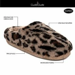 Women's Cuddl Duds® Faux Fur Puff Clog Slipper With TPR Cup Sole Black -Cuddl Duds shop unnamed file 1866