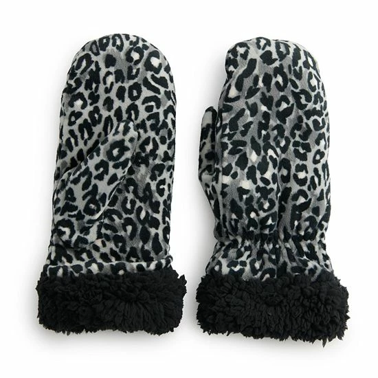 Women's Cuddl Duds® Sherpa Cuff Velour Mittens Blackberry 2 Women's Cuddl Duds® Sherpa Cuff Velour Mittens Blackberry - Image 2