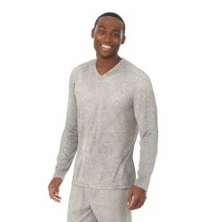Men's Cuddl Duds® Far-Infrared Enhance Pajama V-Neck Tee Black -Cuddl Duds shop unnamed file 1896