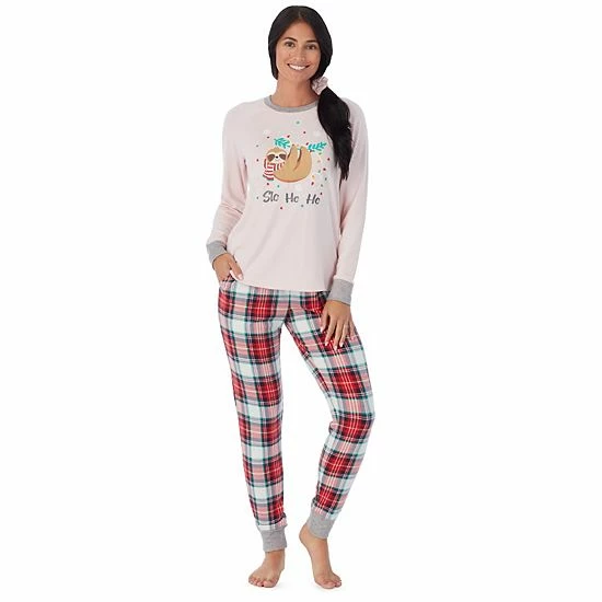Women's Cuddl Duds 3-pc. Knit Long Sleeve Pajama Top, Banded Bottom Pajama Pants & Scrunchie Set Red Flake Fairisle 9 Women's Cuddl Duds 3-pc. Knit Long Sleeve Pajama Top, Banded Bottom Pajama Pants & Scrunchie Set Red Flake Fairisle - Image 9