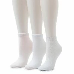 Women's Cuddl Duds® Everyday 3-Pack Anklet Socks White