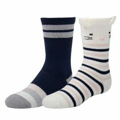 Cuddl Duds Girls 2-Pack Plushfill Crew Socks Fox