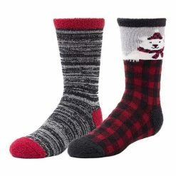 Cuddl Duds Girls 2-Pack Plushfill Crew Socks Fox -Cuddl Duds shop unnamed file 1973