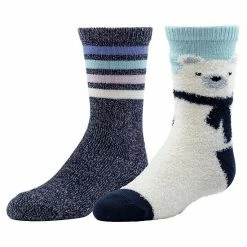 Cuddl Duds Girls 2-Pack Plushfill Crew Socks Fox -Cuddl Duds shop unnamed file 1976