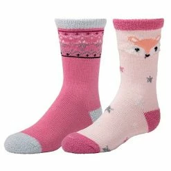 Cuddl Duds Girls 2-Pack Plushfill Crew Socks Fox -Cuddl Duds shop unnamed file 1977