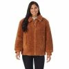 Women's Cuddl Duds Sherpa Bomber Jacket Brown