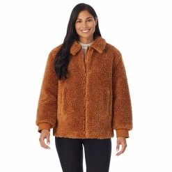 Women's Cuddl Duds Sherpa Bomber Jacket Brown 15 Women's Cuddl Duds Sherpa Bomber Jacket Brown -Cuddl Duds shop unnamed file 1987