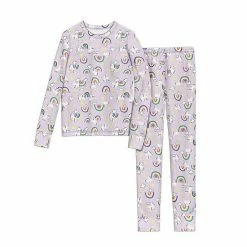 Cuddl Duds Girls 7-16 Texture Grid 2-Piece Base Layer Set Unicorn Rainbow -Cuddl Duds shop unnamed file 2007