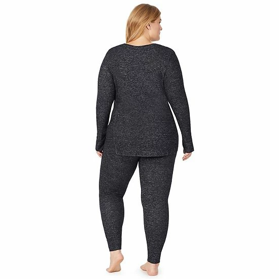 Plus Size Cuddl Duds® Soft Knit Leggings Dark Charcoal 4 Plus Size Cuddl Duds® Soft Knit Leggings Dark Charcoal - Image 4