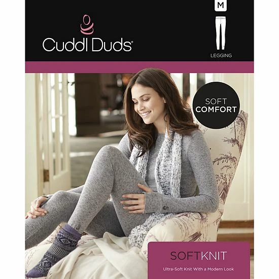 Plus Size Cuddl Duds® Soft Knit Leggings Dark Charcoal 6 Plus Size Cuddl Duds® Soft Knit Leggings Dark Charcoal - Image 6