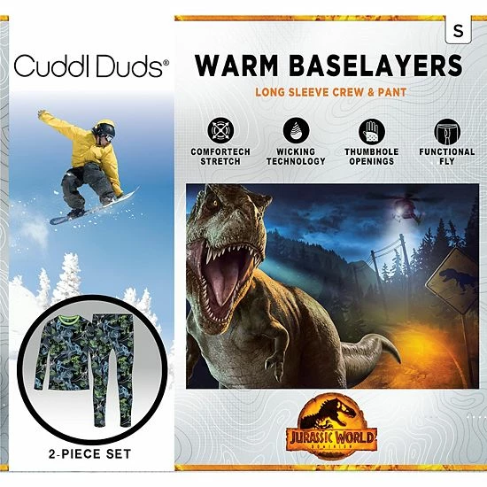 Boys 4-18 Cuddl Duds Jurassic Park Stretch 2-Piece Base Layer Set 2 Boys 4-18 Cuddl Duds Jurassic Park Stretch 2-Piece Base Layer Set - Image 2