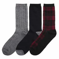 Women's Cuddl Duds® 3-Pack Plushfill* Midweight Plaid & Scalloped Textured Crew Socks Ivory 7 Women's Cuddl Duds® 3-Pack Plushfill* Midweight Plaid & Scalloped Textured Crew Socks Ivory -Cuddl Duds shop unnamed file 2051