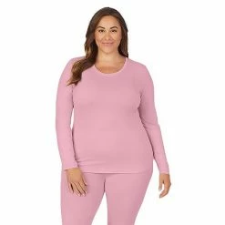 Plus Size Cuddl Duds® Under Scrubs Crewneck Top Cameo Pink -Cuddl Duds shop unnamed file 2065