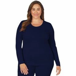 Plus Size Cuddl Duds® Under Scrubs Crewneck Top Cameo Pink -Cuddl Duds shop unnamed file 2066