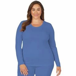 Plus Size Cuddl Duds® Under Scrubs Crewneck Top Cameo Pink -Cuddl Duds shop unnamed file 2067