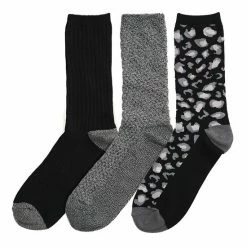 Women's Cuddl Duds® 3-Pack Plushfill* Midweight Animal Print & Ribbed Crew Socks Ivory 10 Women's Cuddl Duds® 3-Pack Plushfill* Midweight Animal Print & Ribbed Crew Socks Ivory -Cuddl Duds shop unnamed file 2074