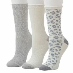 Women's Cuddl Duds® 3-Pack Plushfill* Midweight Animal Print & Ribbed Crew Socks Ivory 13 Women's Cuddl Duds® 3-Pack Plushfill* Midweight Animal Print & Ribbed Crew Socks Ivory -Cuddl Duds shop unnamed file 2077