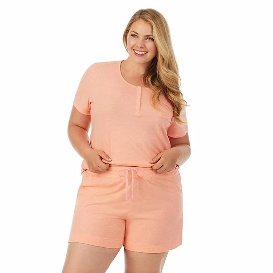 Plus Size Cuddl Duds Essentials Pajama Tee & Pajama Boxers Sleep Set Aqua Heather 3 Plus Size Cuddl Duds Essentials Pajama Tee & Pajama Boxers Sleep Set Aqua Heather - Image 3