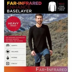 Men's Cuddl Duds® Heavyweight Far-Infrared Enhance Performance Baselayer Crew Top Black -Cuddl Duds shop unnamed file 2140