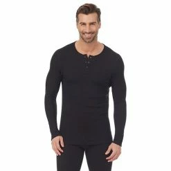 Men's Cuddl Duds® Midweight Waffle Thermal Performance Baselayer Henley Top Blue Heather -Cuddl Duds shop unnamed file 2146