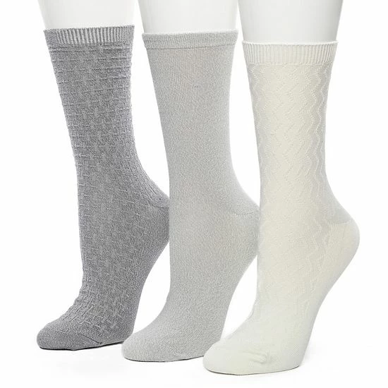 Women's Cuddl Duds 3 Pair Pack Zig Zag Twist Textured Mid Weight Crew Socks Marshmallow Women's Cuddl Duds 3 Pair Pack Zig Zag Twist Textured Mid Weight Crew Socks Marshmallow -Cuddl Duds shop unnamed file 2161