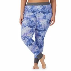 Plus Size Cuddl Duds® Stretch Thermal Leggings Grey Multi Fairisle
