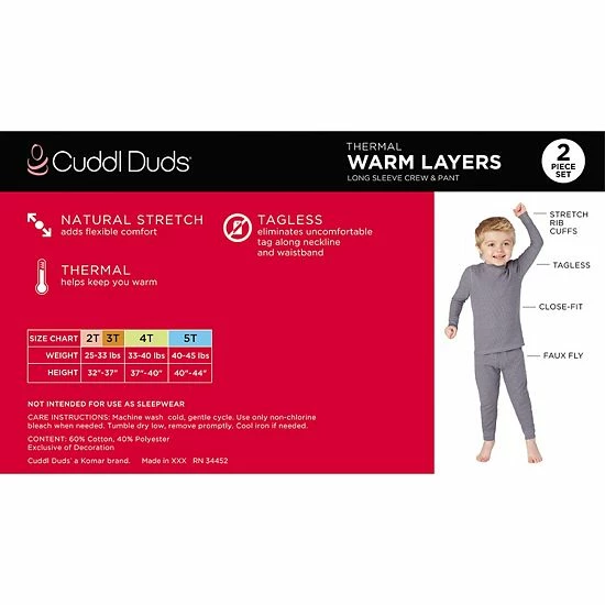 Toddler Boys Cuddl Duds® Buffalo Check Animals Thermal 2-Piece Base Layer Set 3 Toddler Boys Cuddl Duds® Buffalo Check Animals Thermal 2-Piece Base Layer Set - Image 3