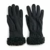 Women's Cuddl Duds® Stretch Touch Screen Gloves With Sherpa Cuffs Black