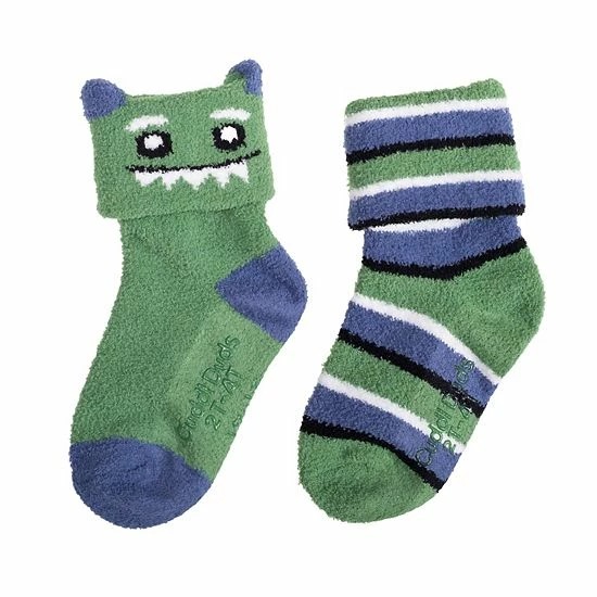 Toddler Boy Cuddl Duds 2 Pack Monster & Striped Socks 1 Toddler Boy Cuddl Duds 2 Pack Monster & Striped Socks