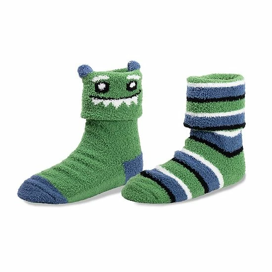 Toddler Boy Cuddl Duds 2 Pack Monster & Striped Socks 2 Toddler Boy Cuddl Duds 2 Pack Monster & Striped Socks - Image 2